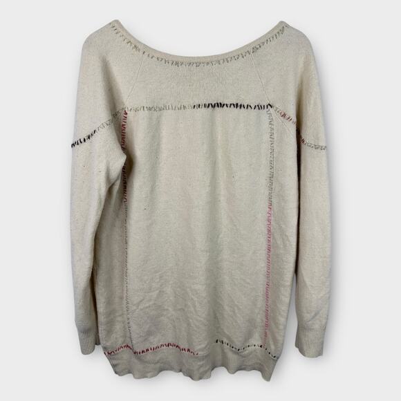 Free People Womens size Large Wool Blend Fair Isle Sweater Boho Bohemian - Picture 2 of 8